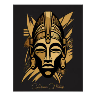 Legacy & Pride Afrikaanse Masker Kunst - Zwarte Ge Perfect Poster
