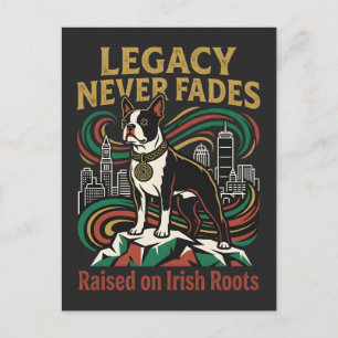 Legacy vervaagt nooit Boston Terrier Briefkaart