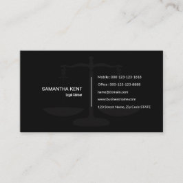 Legal Adviser Scale of Justice Black Visitekaartje