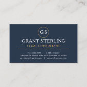 Legal Consultant Navy Blue Gold Luxury Visitekaartje (Voorkant)