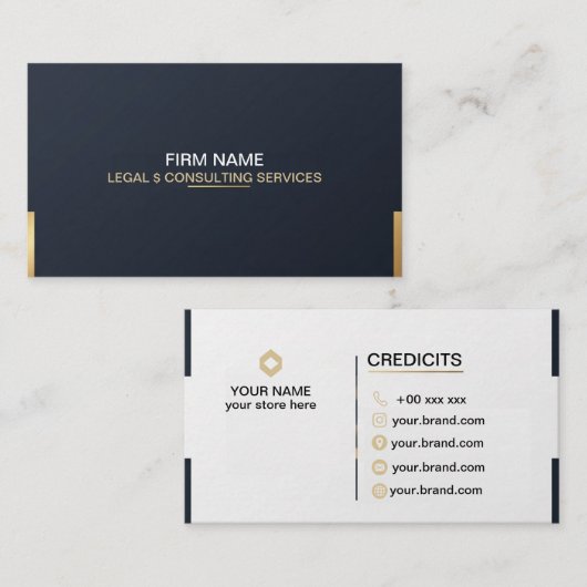 Legal Consulting Business Card Visitekaartje (Voorkant / Achterkant)