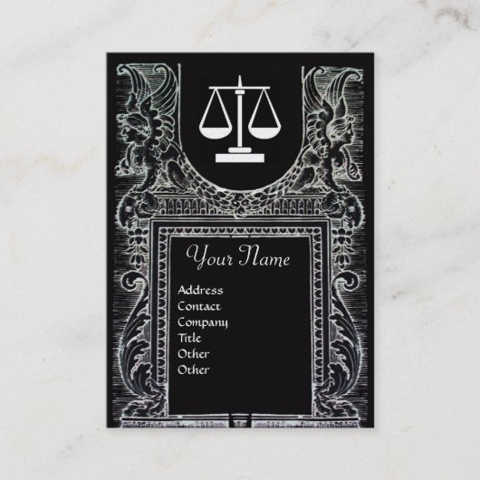 LEGAL KANTOOR, ATTORNEY Monogram Black White Pearl Visitekaartje (Voorkant)