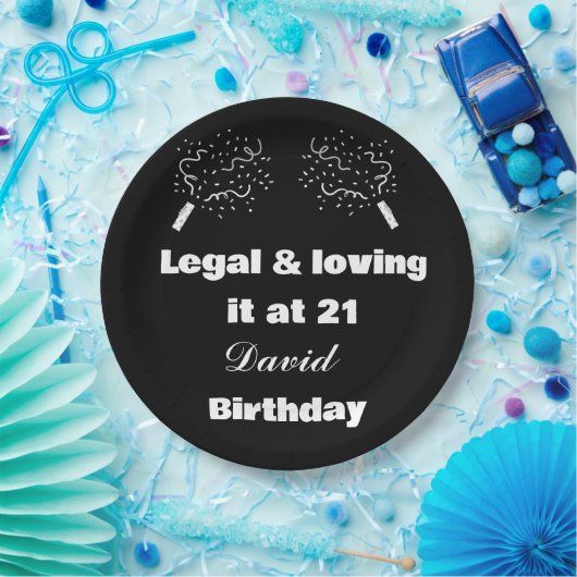 Legal & Loving It op 21 Black&White 21e verjaardag Papieren Bordje (Feest)