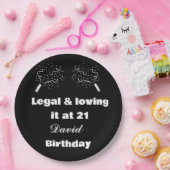 Legal & Loving It op 21 Black&White 21e verjaardag Papieren Bordje (Feest)