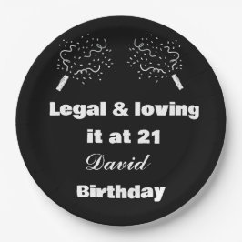 Legal & Loving It op 21 Black&White 21e verjaardag Papieren Bordje