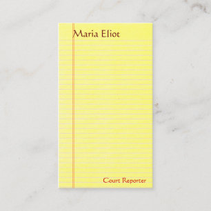 Legal Pad (gerechtsverslaggever, advocatenkantoor, Visitekaartje