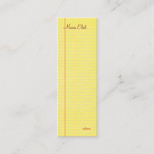 Legal Pad Mini Visitekaartje (Voorkant)