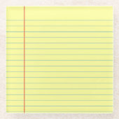 Legal Pad Patroon Glazen Onderzetter (Voorkant)