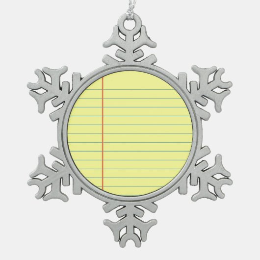 Legal Pad Patroon Tin Sneeuwvlok Ornament (Voorkant)
