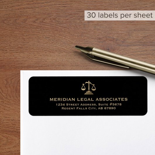Legal Return Address Label Schalen van Justitie