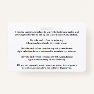 Legal Rights And Privileges Card Badge