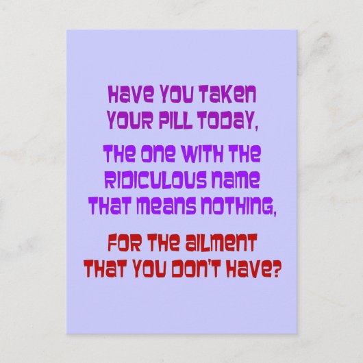 legale drugs briefkaart (Voorkant)