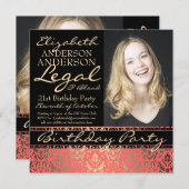 Legale en Blond Elegant en Funny Birthday Party Kaart (Voorkant / Achterkant)