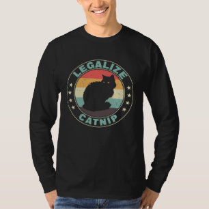 Legaliseer Catnip Leuke Kat Retro Teken Humor T-shirt