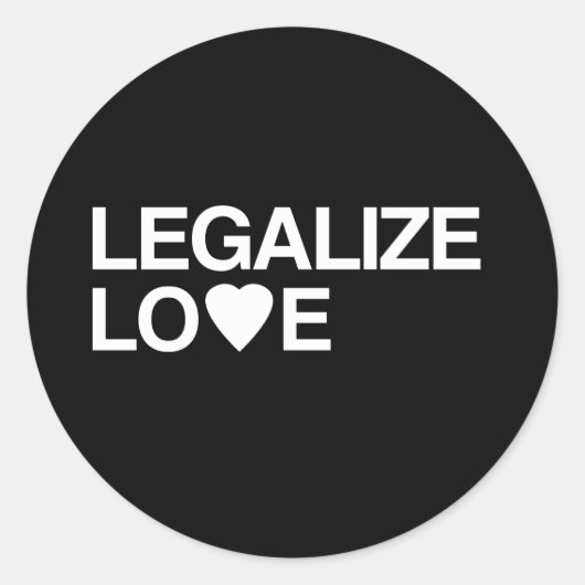 LEGALISEER DE LIEFDE RONDE STICKER (Voorkant)