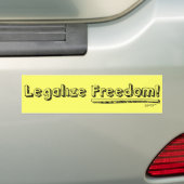 Legaliseer de vrijheid! Bumpersticker (Op auto)
