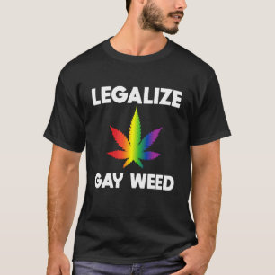 Legaliseer Gay Weed Rainbow Pride Vlag LGBTQ Cool T-shirt