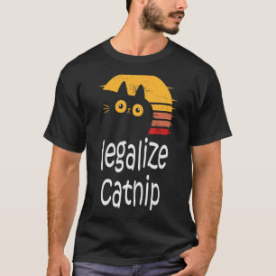 Legaliseer Katnip Kat Vintage Retro Gevoel T-shirt