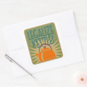 Legaliseer ketel vierkante sticker