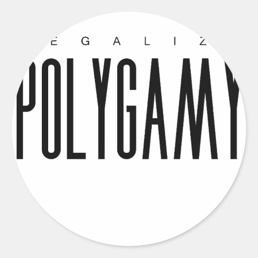 Legaliseer polygamie ronde sticker (Voorkant)