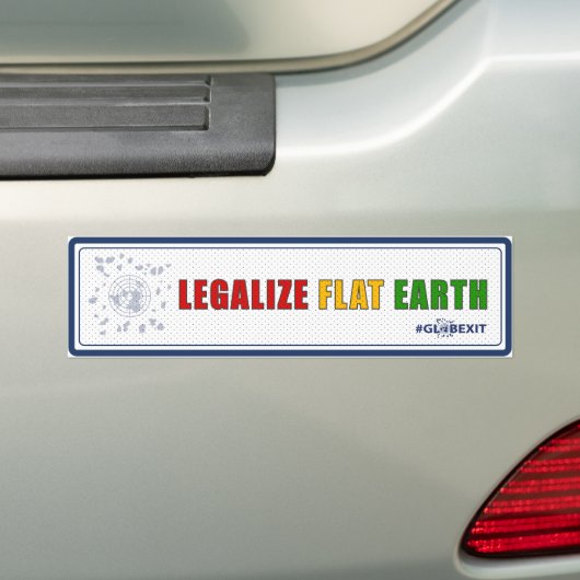 Legalize Flat Earth Bumpersticker (blauw) (Op auto)