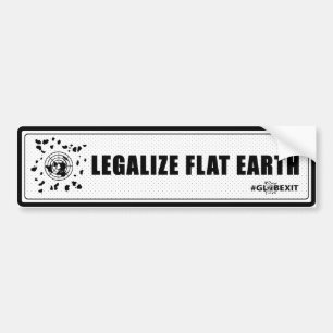 Legalize Flat Earth Bumpersticker (zwart)