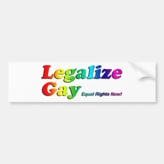 Legalize Gay Bumpersticker (Voorkant)