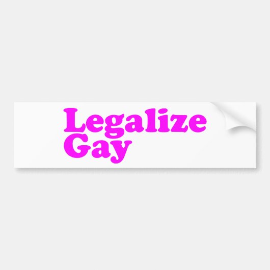 Legalize Gay roze Bumpersticker (Voorkant)