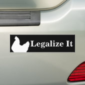 "Legalize it" Chicken Bumpersticker (Op auto)