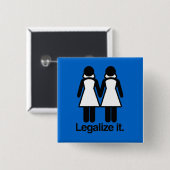 LEGALIZE LESBIAN WEDDINGS VIERKANTE BUTTON 5,1 CM (Voorkant /achterkant)
