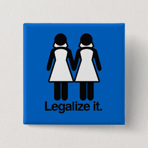 LEGALIZE LESBIAN WEDDINGS VIERKANTE BUTTON 5,1 CM