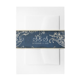  legance Wedding Toile Noite Belly Band Uitnodigingen Wikkel