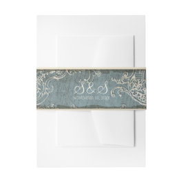  legance Wedding Toile Noite Belly Band Uitnodigingen Wikkel