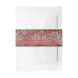  legance Wedding Toile Noite Belly Band Uitnodigingen Wikkel