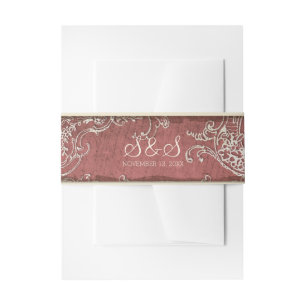  legance Wedding Toile Noite Belly Band Uitnodigingen Wikkel