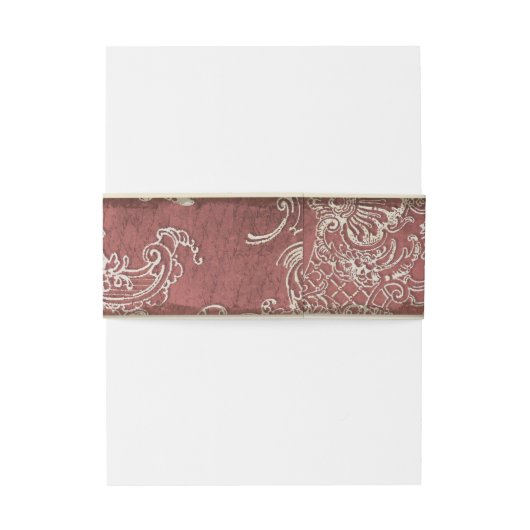  legance Wedding Toile Noite Belly Band Uitnodigingen Wikkel (Achterkant Voorbeeld)