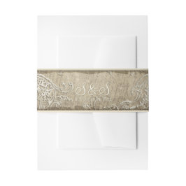  legance Wedding Toile Noite Belly Band Uitnodigingen Wikkel