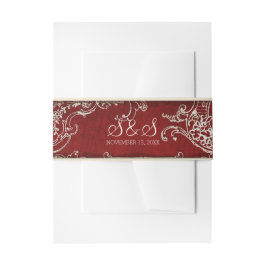  legance Wedding Toile Noite Belly Band Uitnodigingen Wikkel