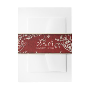  legance Wedding Toile Noite Belly Band Uitnodigingen Wikkel