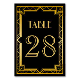 legant Art Deco Black Gold Wedding Kaart