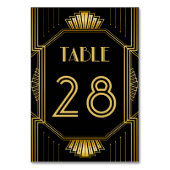 legant Art Deco Black Gold Wedding Kaart (Voorkant)