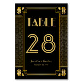  legant Art Deco Black Gold Wedding Kaart (Achterkant)