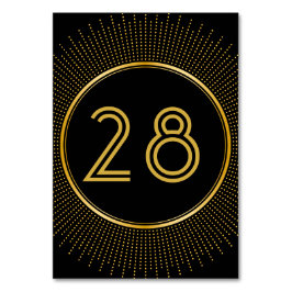  legant Art Deco Black Gold Wedding Kaart