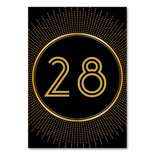  legant Art Deco Black Gold Wedding Kaart (Achterkant)