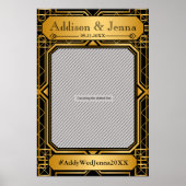  legant Art Deco Black Gold Wedding Poster (Voorkant)