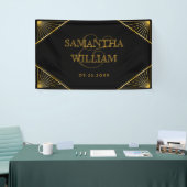  legant Art Deco Black Gold Wedding Spandoek (Beurs)