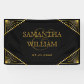  legant Art Deco Black Gold Wedding Spandoek (Horizontaal)