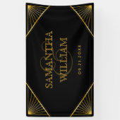  legant Art Deco Black Gold Wedding Spandoek (Verticaal)