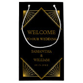  legant Art Deco Gold Wedding Welkom Klein Cadeauzakje (Achterkant)