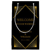  legant Art Deco Gold Wedding Welkom Klein Cadeauzakje (Voorkant)